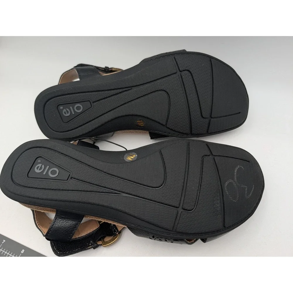 Earth Origins Womens Sandals 7M Laser Cut Slingback Black ETBENS13-R